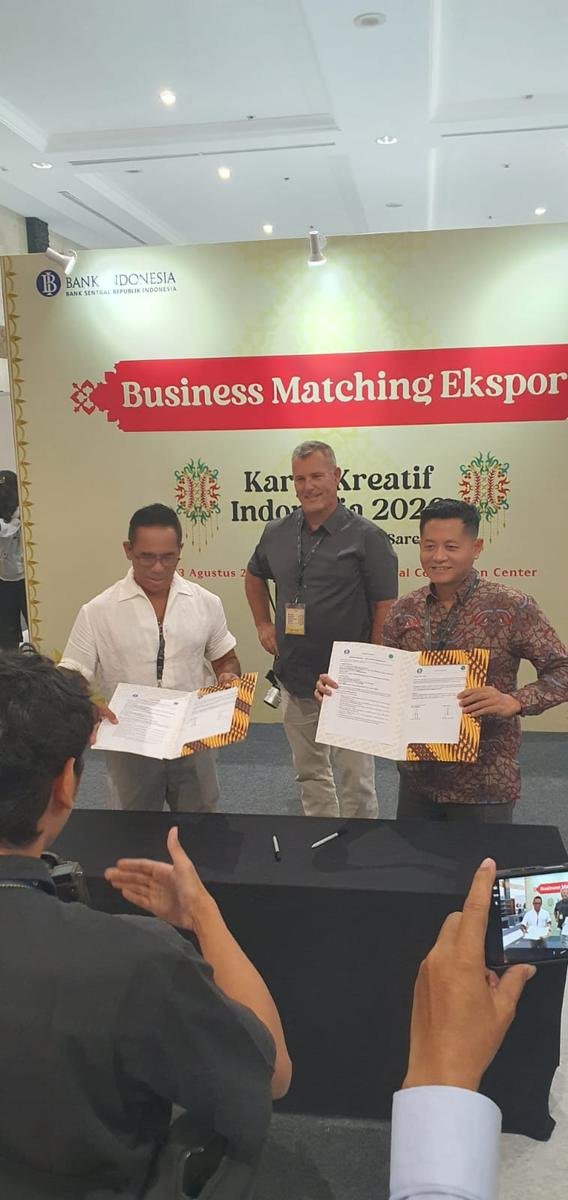 Signed agreements presented at the Bank Indonesia Business Matching Ekspor session, Karya Kreatif Indonesia 2026