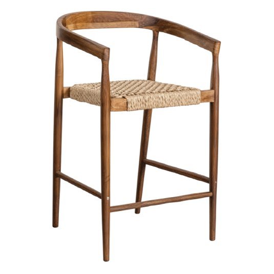 SBS-03 Bar stool — Teak wood & synthetic rattan