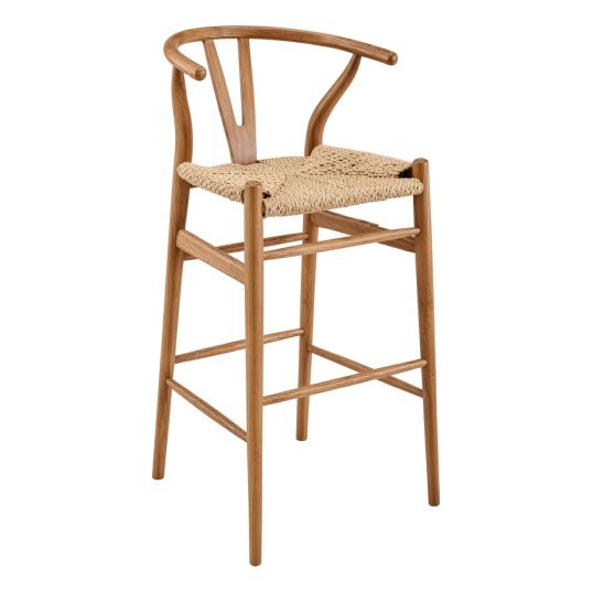 SBS-04 Bar stool — Teak wood & synthetic rattan