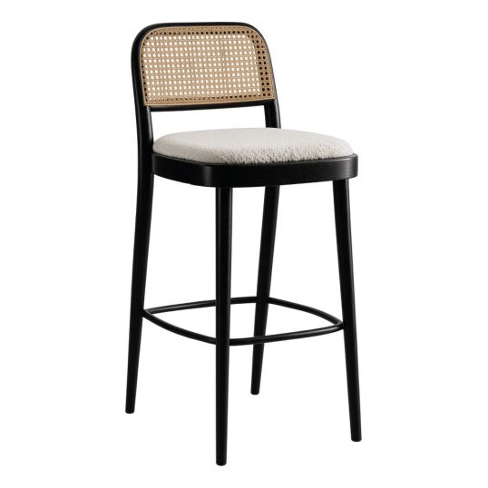 SBS-08 Bar stool — Teak wood & rattan