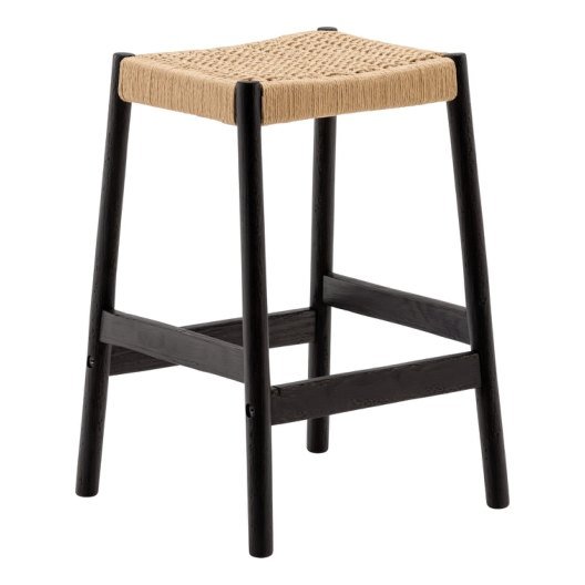 SBS-18 Bar stool — Teak wood & rope