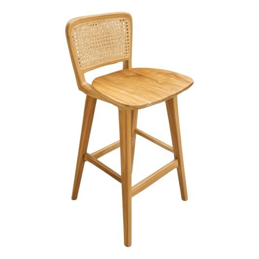 SBS-20 Bar stool — Teak wood & rattan