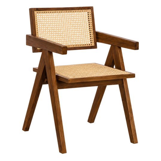 SDC-22 Dining chair — Teak wood & rattan