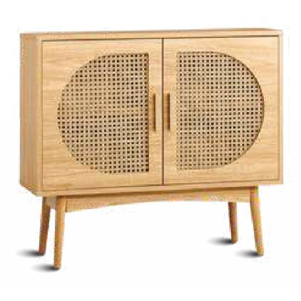 SSB-08 Sideboard / TV chest — Teak wood & rattan