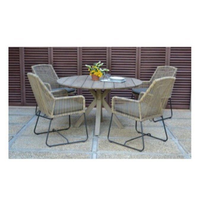 Mataram Dining Table with Denpasar Dining Armchair