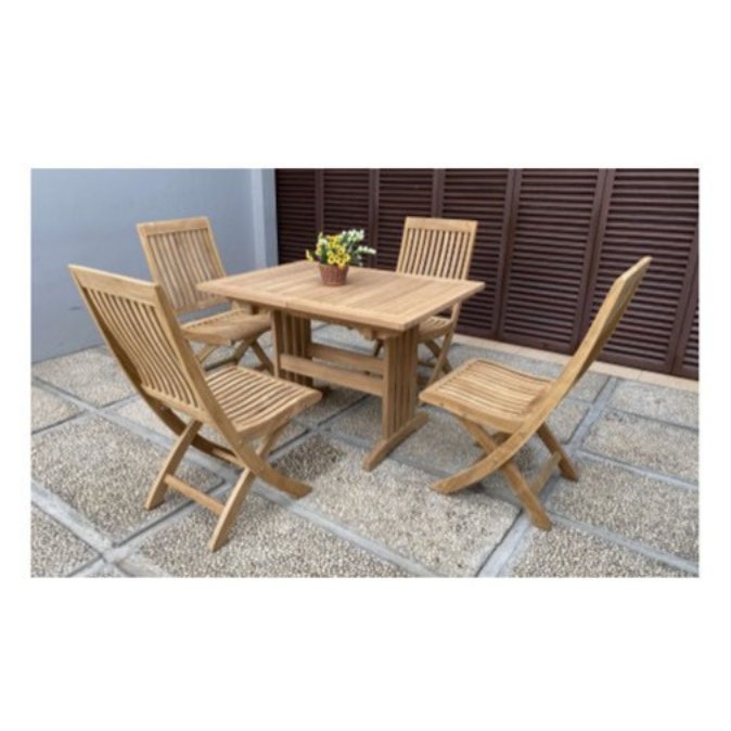 Mini Landsort Extension Table 110–150 cm with Bali Folding Chair
