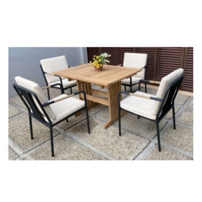 Mini Landsort Extension Table 110–150 cm with Hollviken Dining Armchair