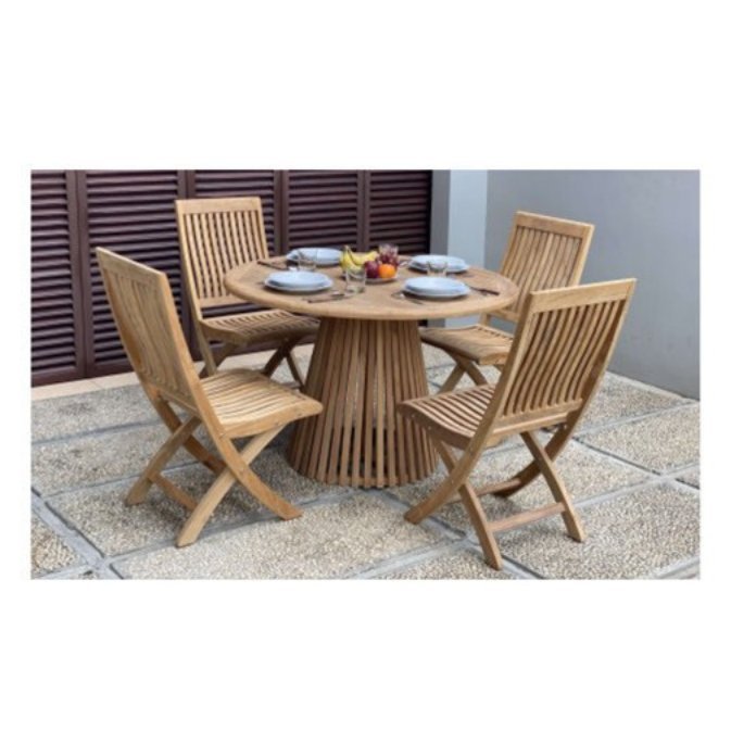 Nusa Dua Dining Table 120 cm with Bali Folding Chair