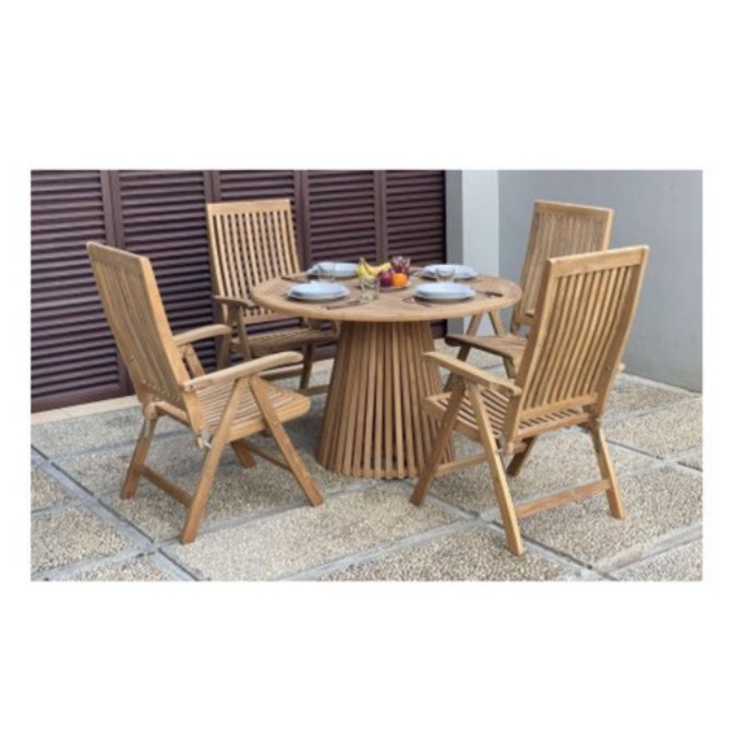 Nusa Dua Dining Table 120 cm with Blitar Reclining Chair