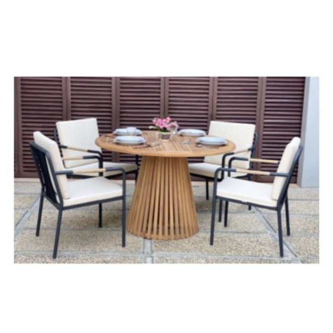 Nusa Dua Dining Table 120 cm with Hollviken Armchair