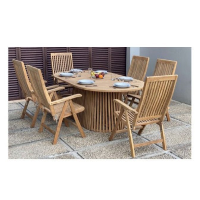 Nusa Dua Dining Table 200 × 120 cm with Blitar Reclining Chair