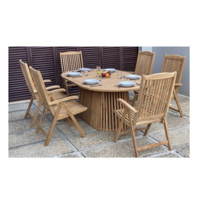 Nusa Dua Dining Table 200 × 120 cm with Helsinki Reclining Chair