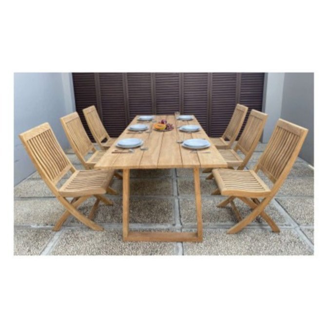 Tretes Dining Table with Bali Folding Chair