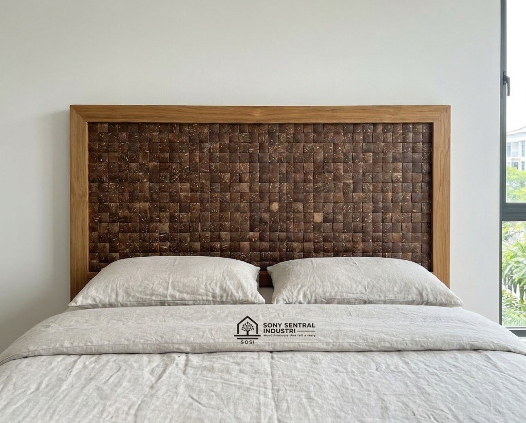 Tropical CocoShell Teak Bed — view 2